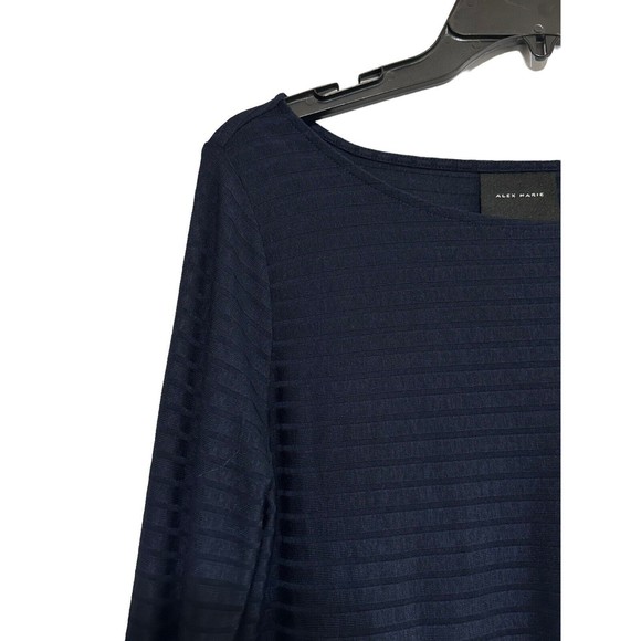Alex Marie Halie Knit Bell Sleeve Top Blue Size M‎  Long Sleeve Round Neck NWOT - Picture 4 of 7